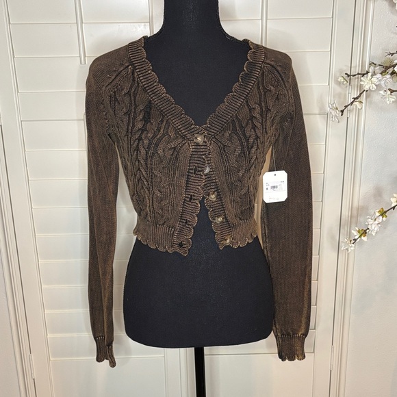 Altar'd State Sweaters - Altar’d State acid wash brown size Large NWT